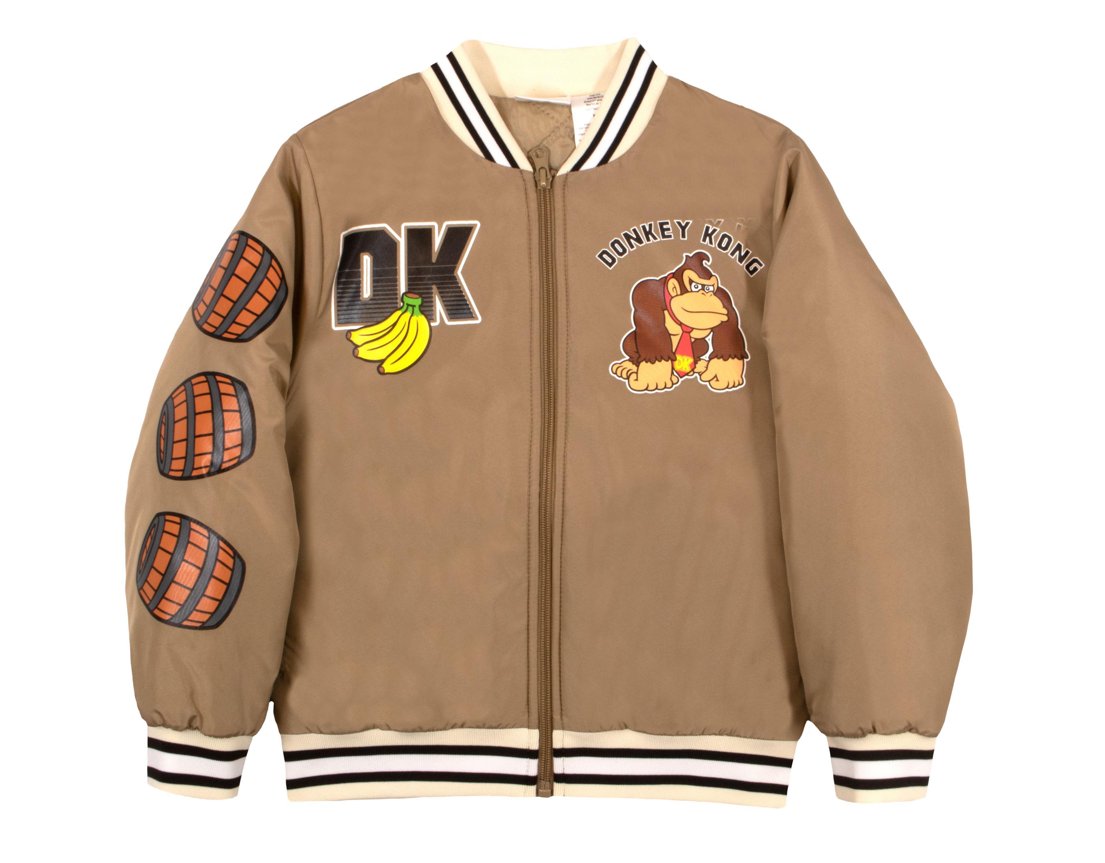Mario Donkey Kong Big Boys Long Sleeve Zip Up Bomber Jacket