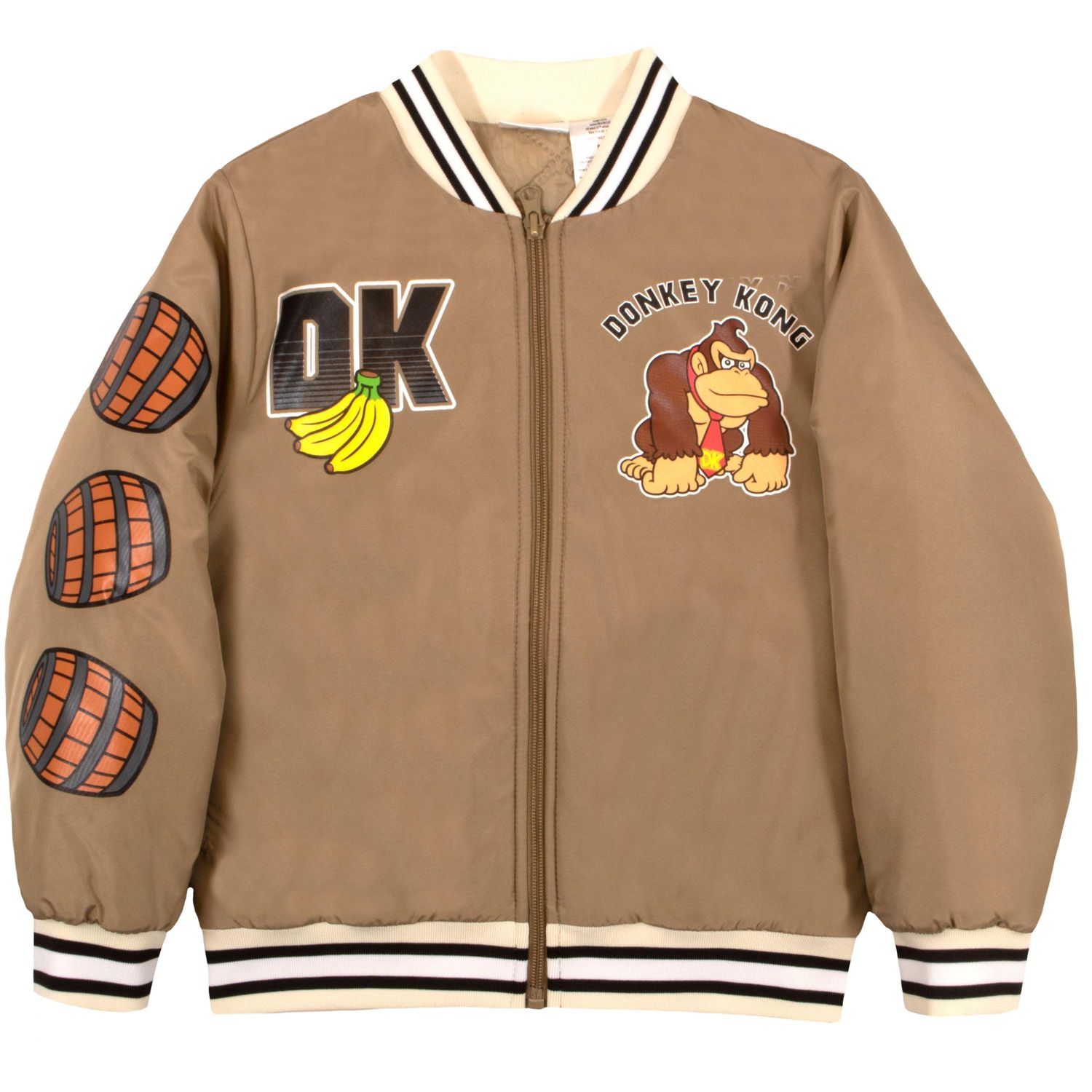 Donkey Kong Big Boys Long Sleeve Zip Up Bomber Jacket