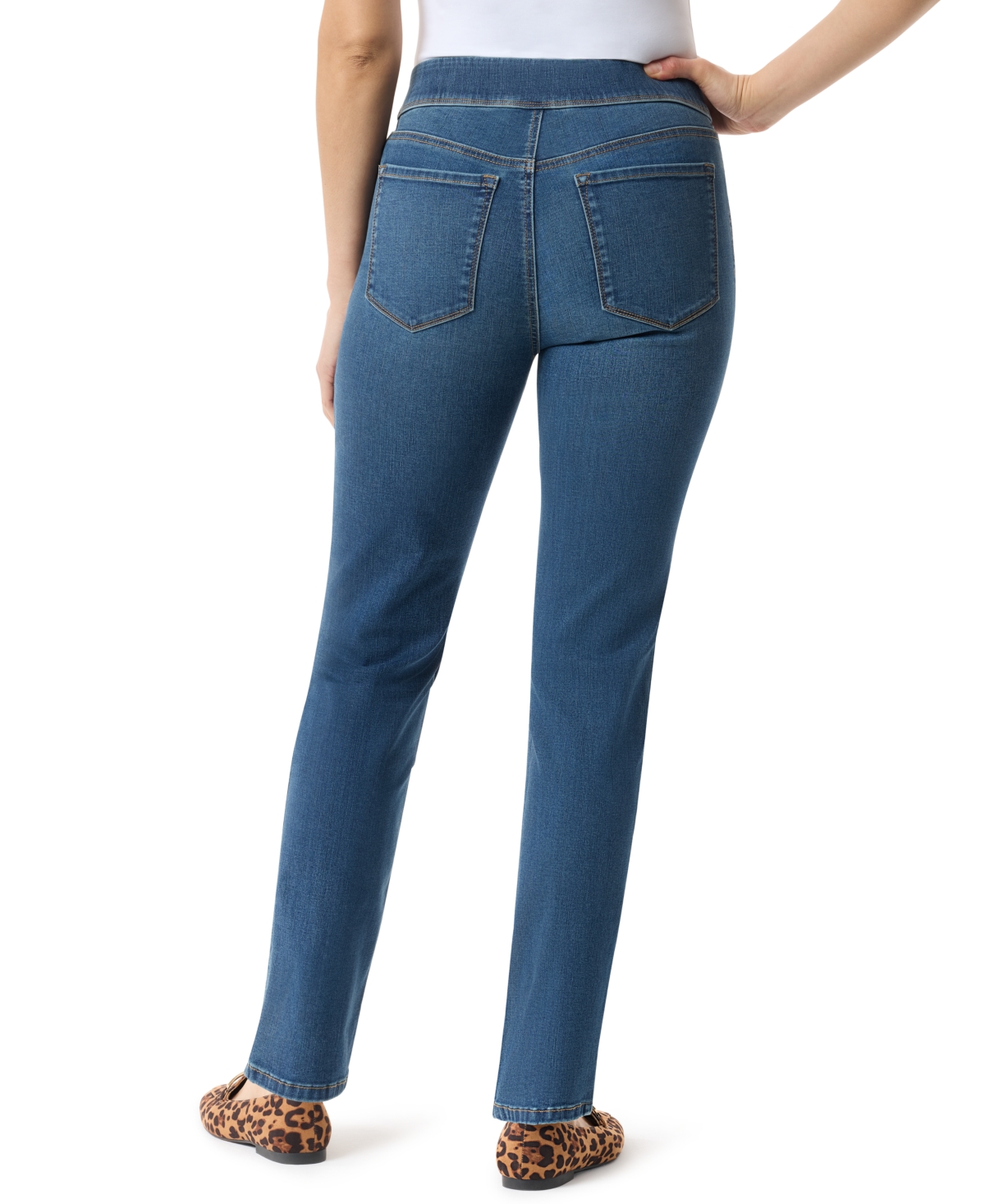 Gloria Vanderbilt Womens Stretch Denim Straight Leg Jeans In Blue