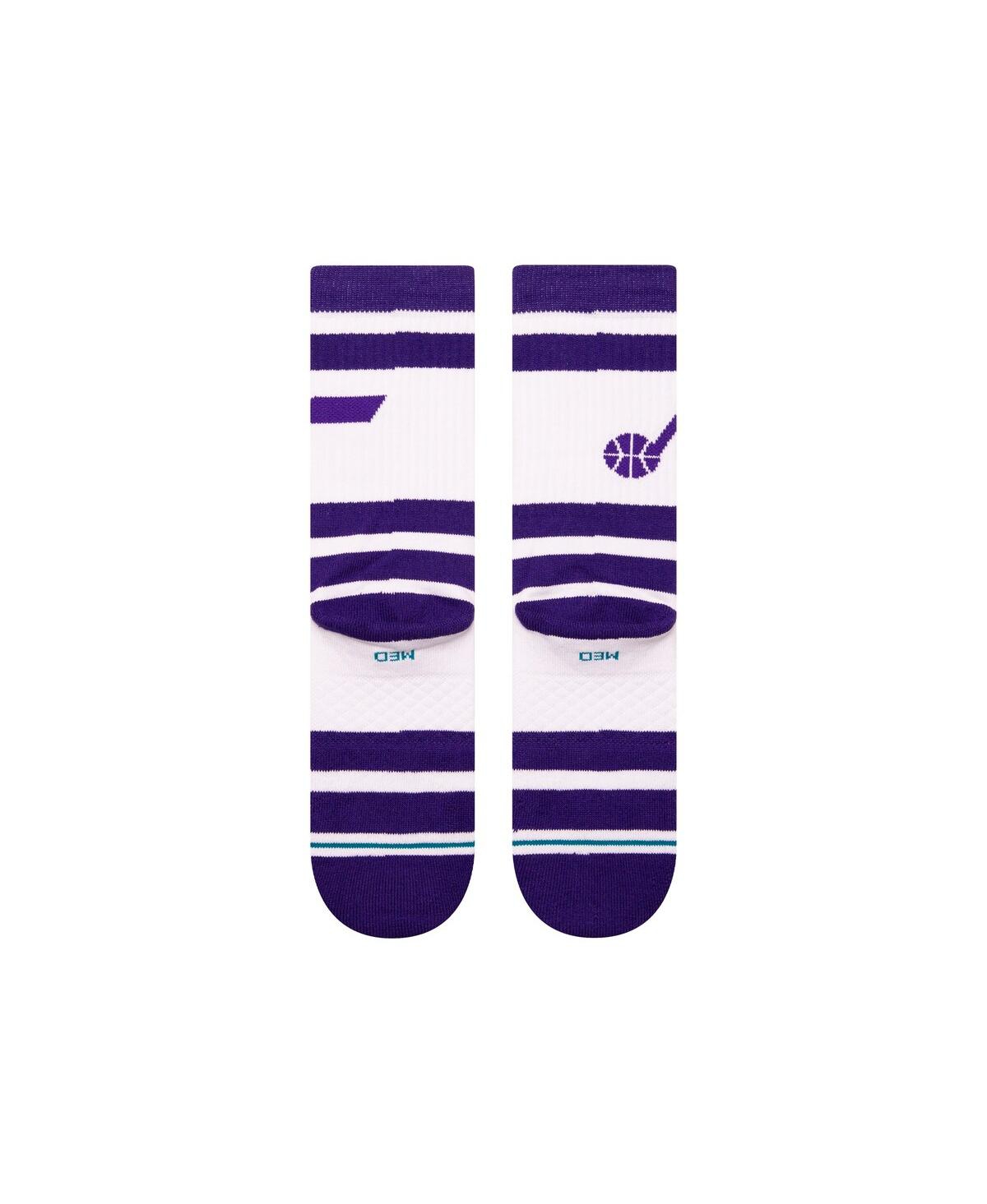 Stance Men's And Women's Utah Jazz Prep Stripe Crew Sock In White