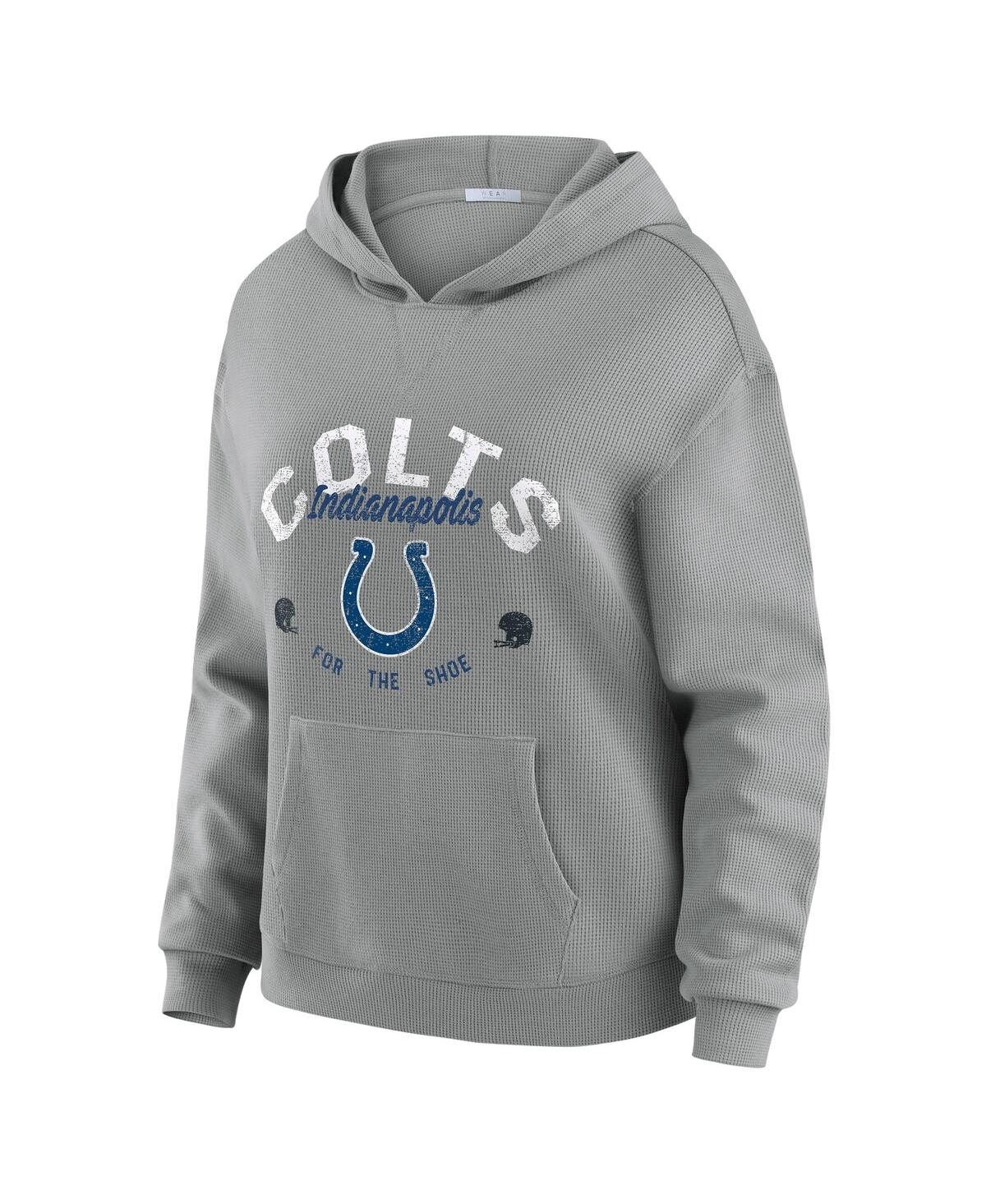 Wear By Erin Andrews Women's 2-piece Gray Indianapolis Colts Waffle-knit Long-sleeve Hoodie And Lounge Pant Set In Gray