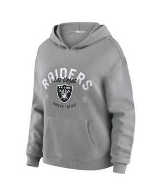 WEAR by Erin Andrews - Women's 2-Piece Gray Las Vegas Raiders Waffle-Knit Long-Sleeve Hoodie and Lounge Pant Set