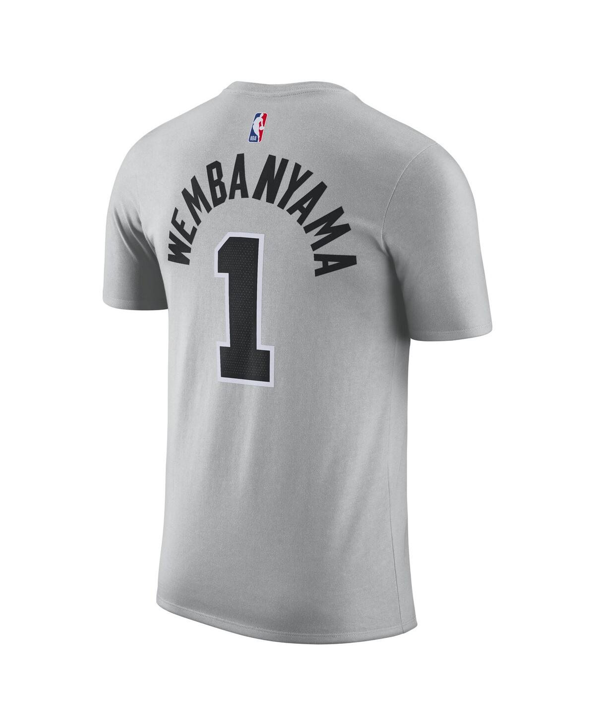 Jordan Men's And Women's Victor Wembanyama Silver San Antonio Spurs Name Number T-shirt In Gray