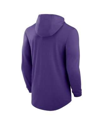 Men's Purple LSU Tigers Legacy Tri-Blend Dri-FIT Long Sleeve Hoodie T-Shirt