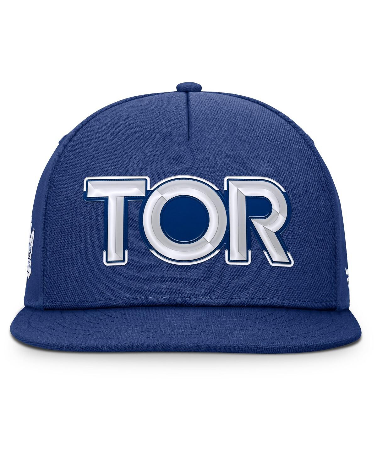 Fanatics Men's Blue Toronto Maple Leaf's Authentic Pro Rink Team Code Snapback Hat