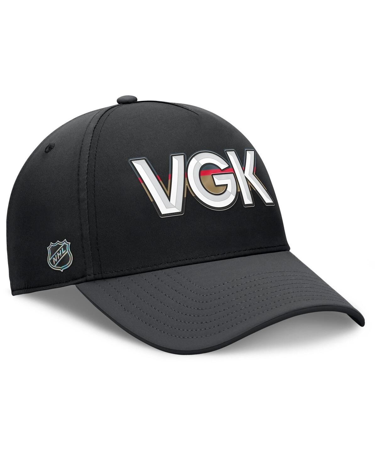 Fanatics Men's Black/charcoal Vegas Golden Knights Authentic Pro Rink Team Code Flex Hat In Black