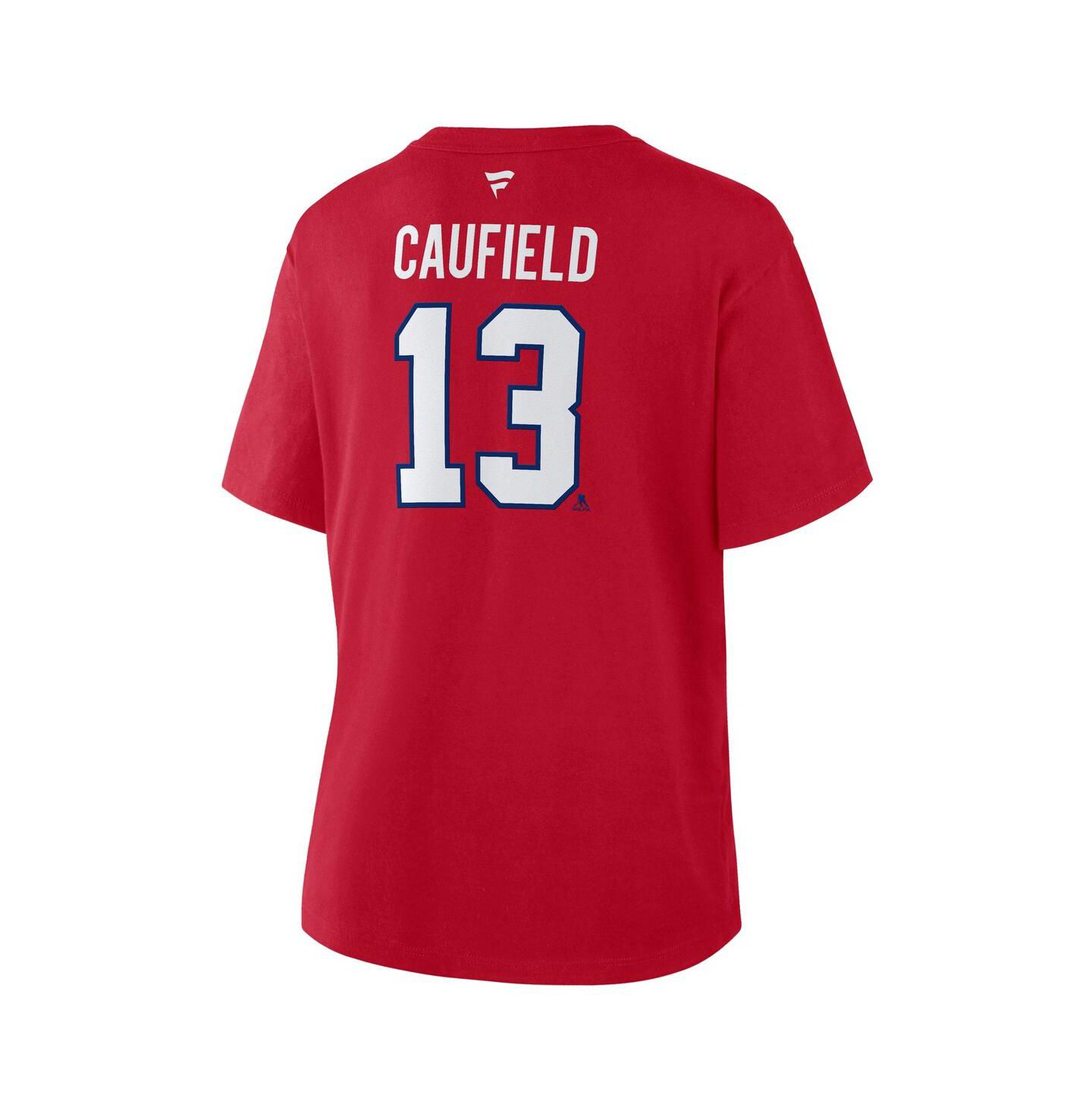 Женская футболка Fanatics Cole Caufield Red Montreal Canadiens Authentic Stack Name & Number — фото 3