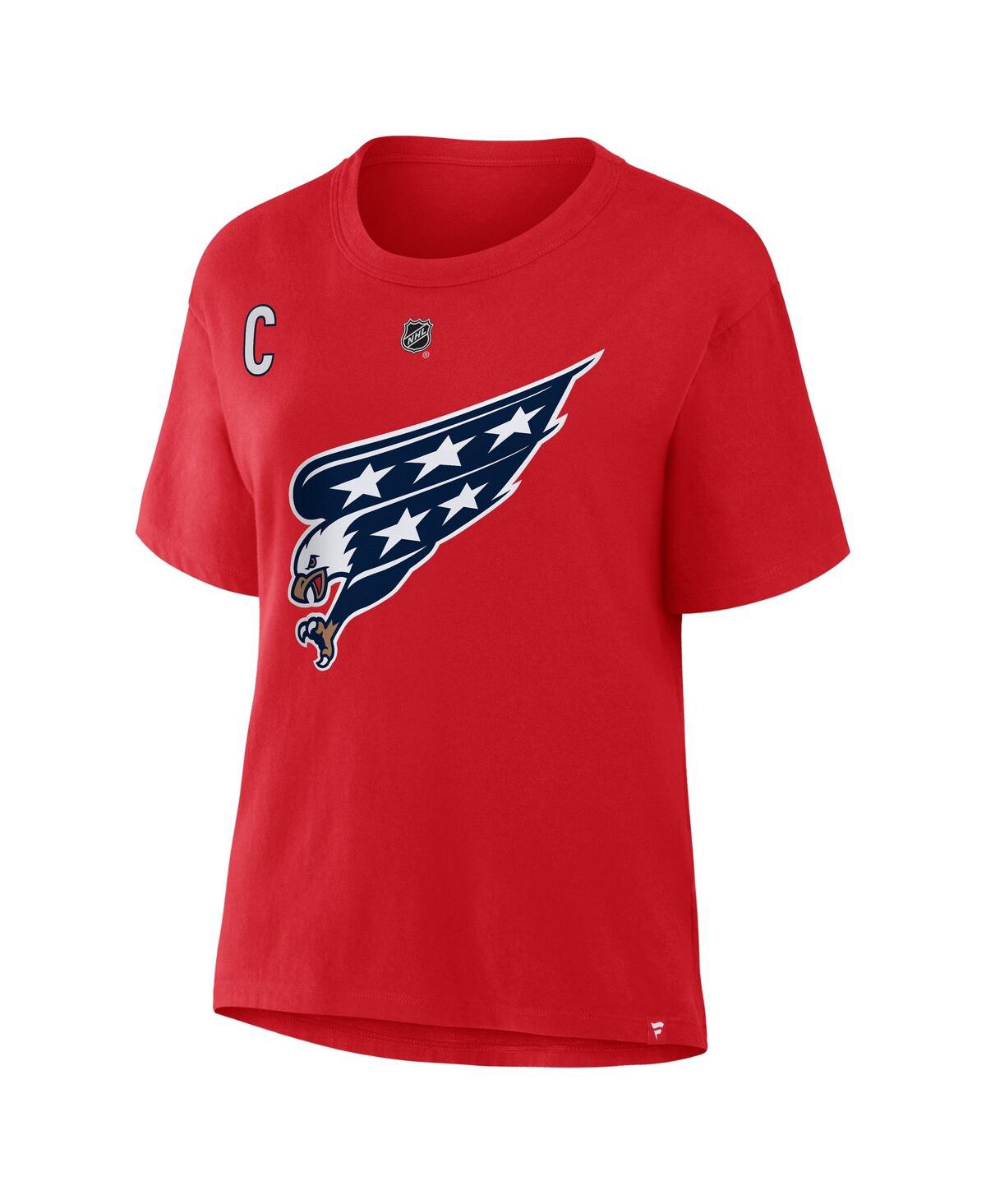 Fanatics Women's Alexander Ovechkin Red Washington Capitals Authentic Stack Name Number T-shirt In Red