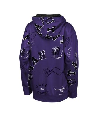 Big Boys and Girls Purple Utah Jazz Moving Violation Hoodie