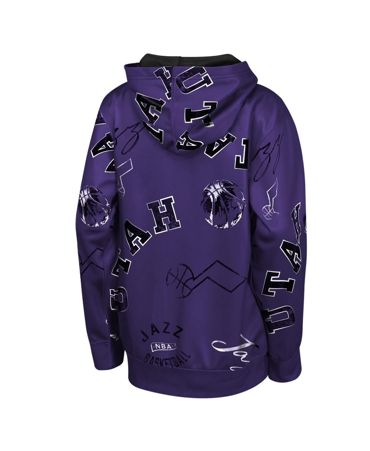Outerstuff Big Boys And Girls Purple Utah Jazz Moving Violation Hoodie In Blue