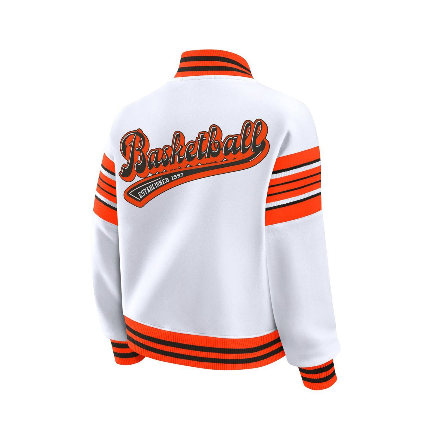 Женская куртка WEAR by Erin Andrews White/Orange WNBA Full-Snap Fleece Sweatshirt — фото 3