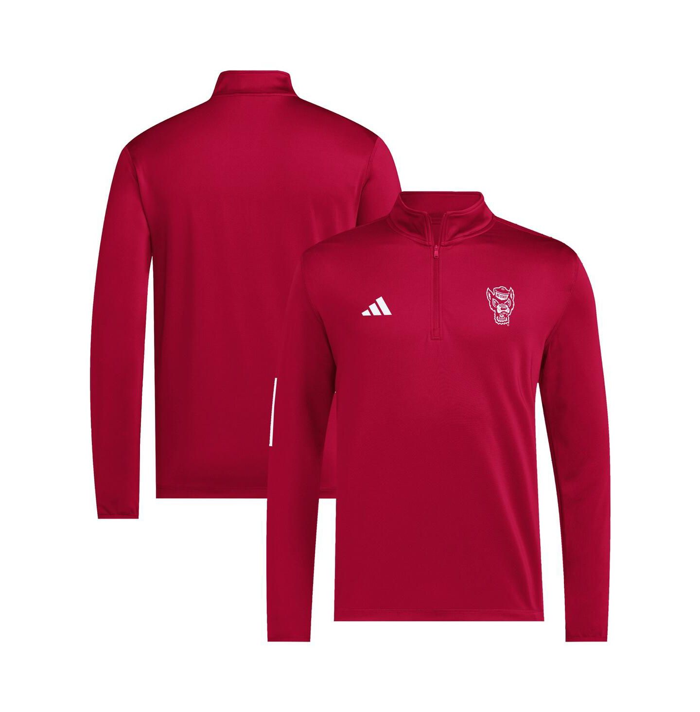 Мужская куртка adidas Red NC State Wolfpack Strategy Half-Zip Golf — фото 1