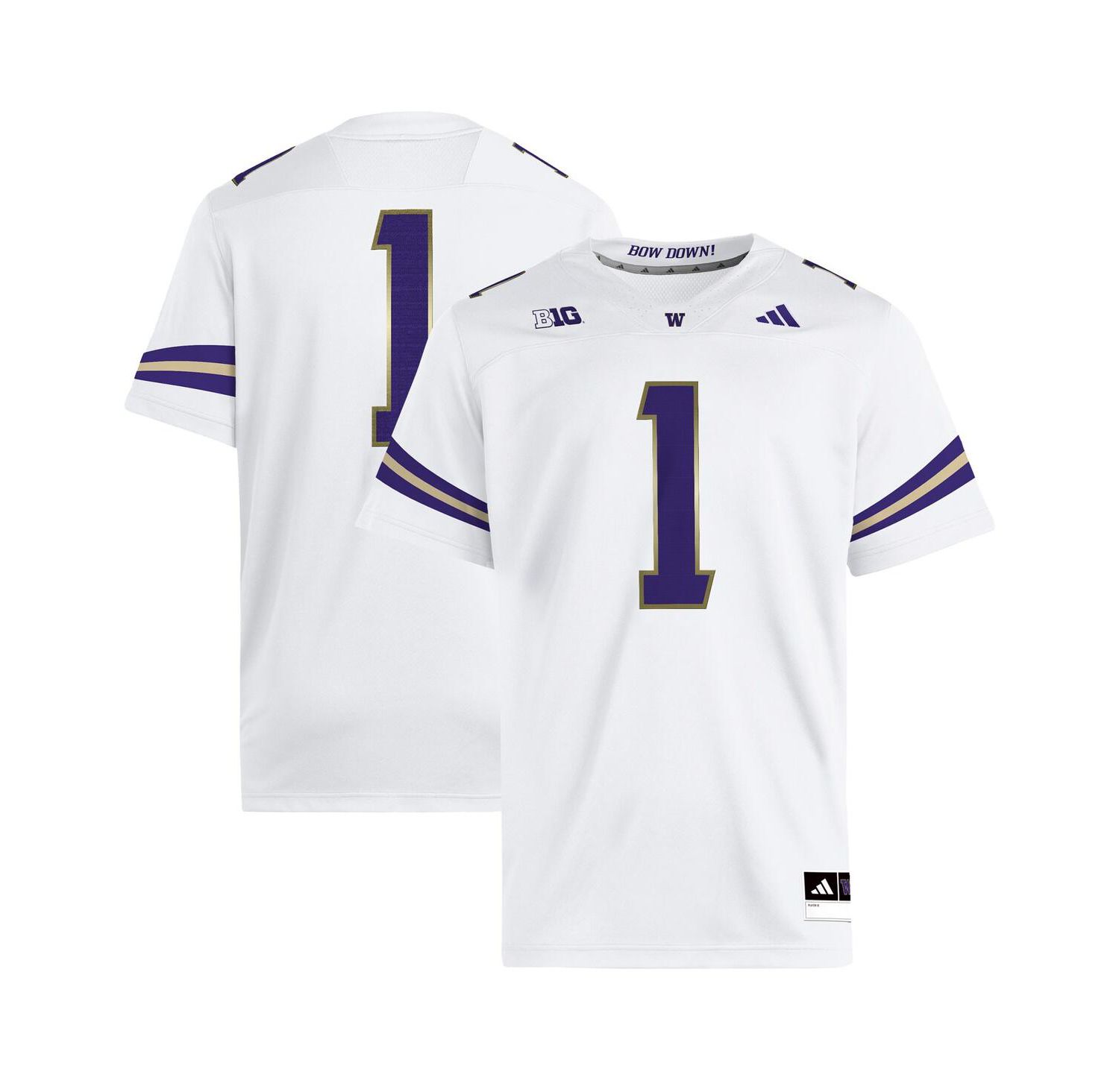 Men's 1 White Washington Huskies Premier Jersey