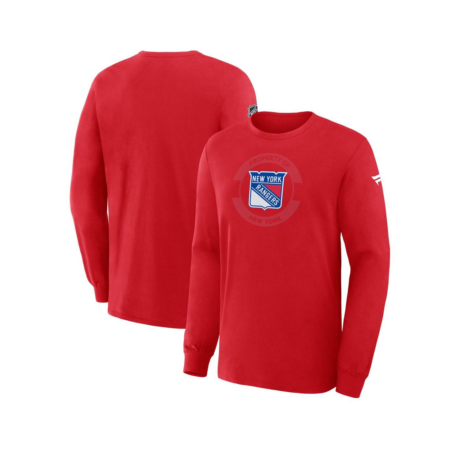 Men's Red New York Rangers Authentic Pro Property Of Practice Long Sleeve T-Shirt
