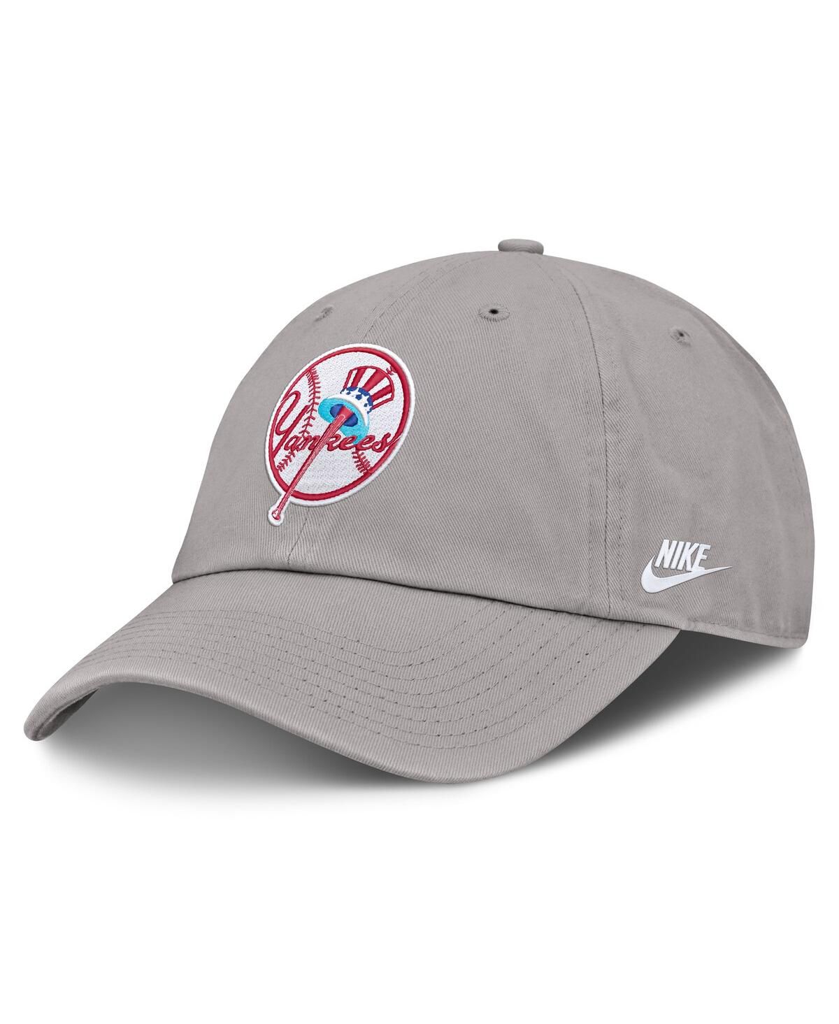 Мужская серая кепка New York Yankees Cooperstown Collection Club с регулируемой головкой