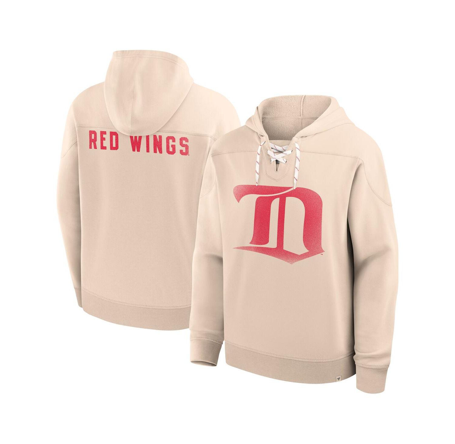 Men's Cream Detroit Red Wings Vintage Hoodie