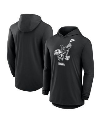 Nike - Men's Black Iowa Hawkeyes Legacy Tri-Blend Dri-FIT Long Sleeve Hoodie T-Shirt