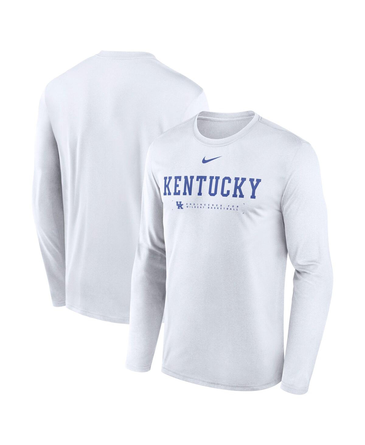 Nike Men's White Kentucky Wildcats 2025 Courtside Basketball Shootaround Legend Dri-fit Long Sleeve T-Shirt