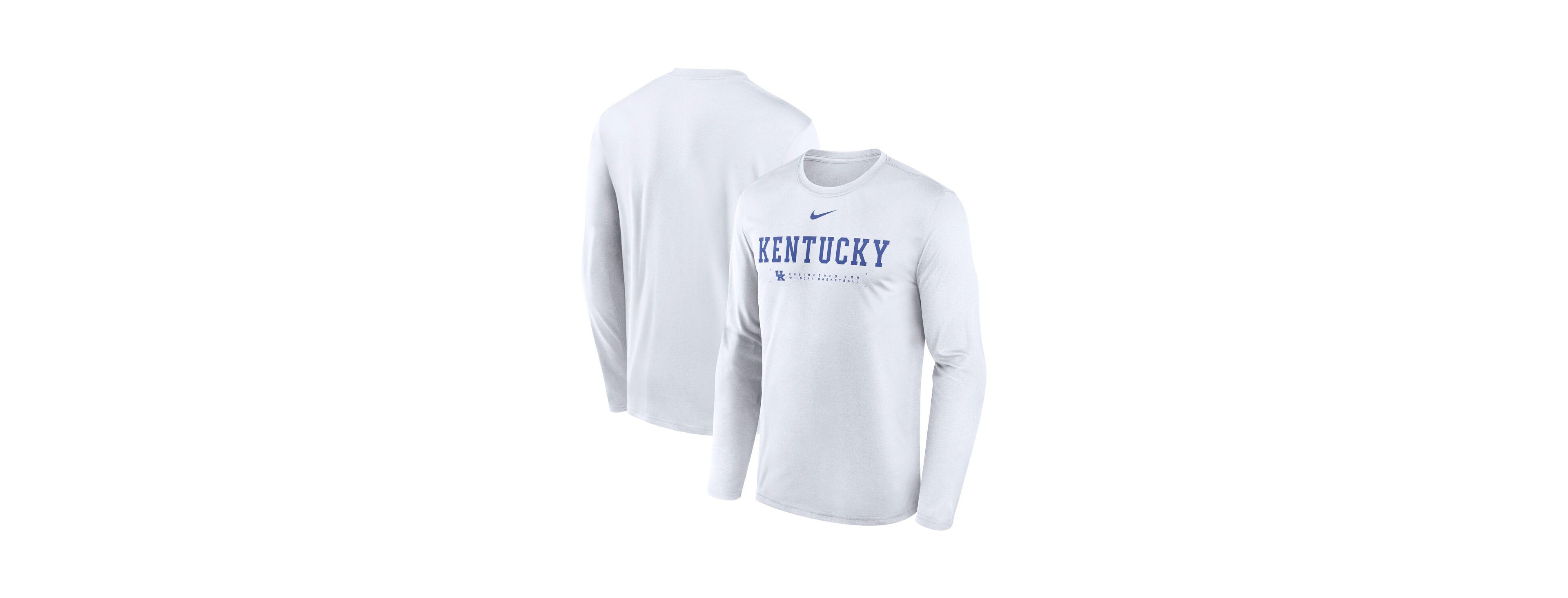 Nike Men's White Kentucky Wildcats 2025 Courtside Basketball Shootaround Legend Dri-fit Long Sleeve T-Shirt