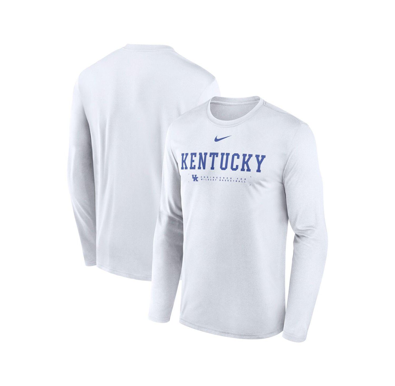 Men's White Kentucky Wildcats 2025 Courtside Basketball Shootaround Legend Dri-FIT Long Sleeve T-Shirt