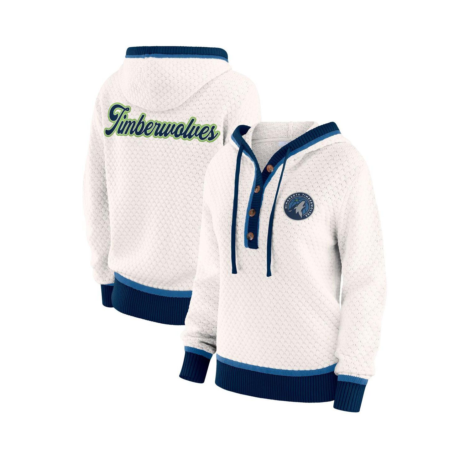 Women's Cream Minnesota Timberwolves Plus Size Hoodie Sweater