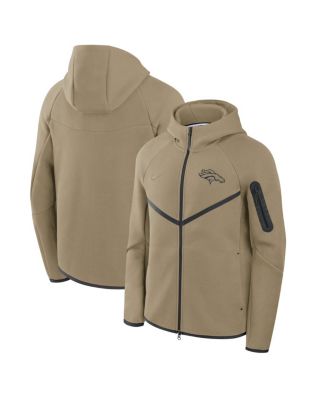 Nike - Men's Olive Denver Broncos Tech Fleece Full-Zip Wind runner Hoodie