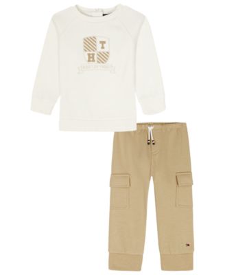 Tommy Hilfiger - Baby Boys 2-Piece Crewneck Top and Pants Set