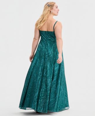 Trendy Plus Size Sequin Glitter Ball Gown
