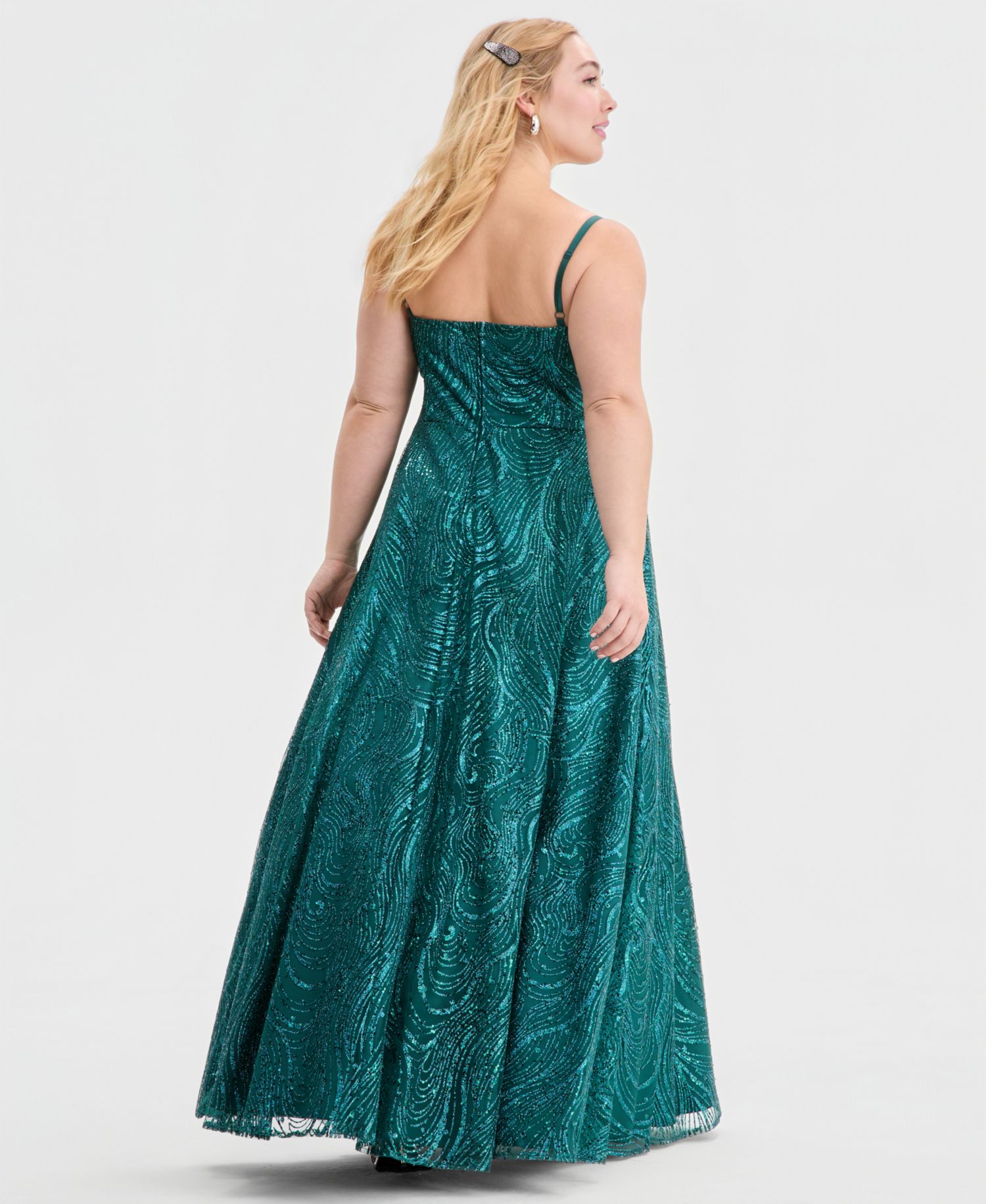 Trendy Plus Size Sequin Glitter Ball Gown, Created for Macy's
