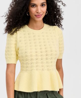 Women's Ruffle-Hem Sweater Top