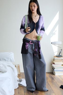 Women's Striped cardigan sweater