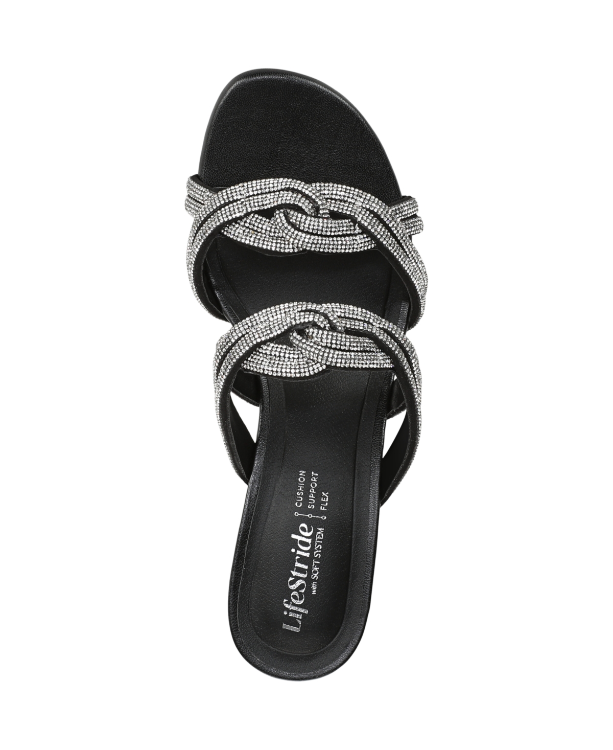 Lifestride Night Out Crystal Embellished Slide Sandal In Black