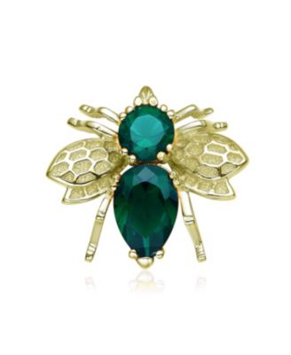 Sterling Silver with Colored Cubic Zirconia Bee Pin