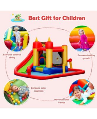 Inflatable Water Slide Jumper Bounce House with Ocean Ball without Blower