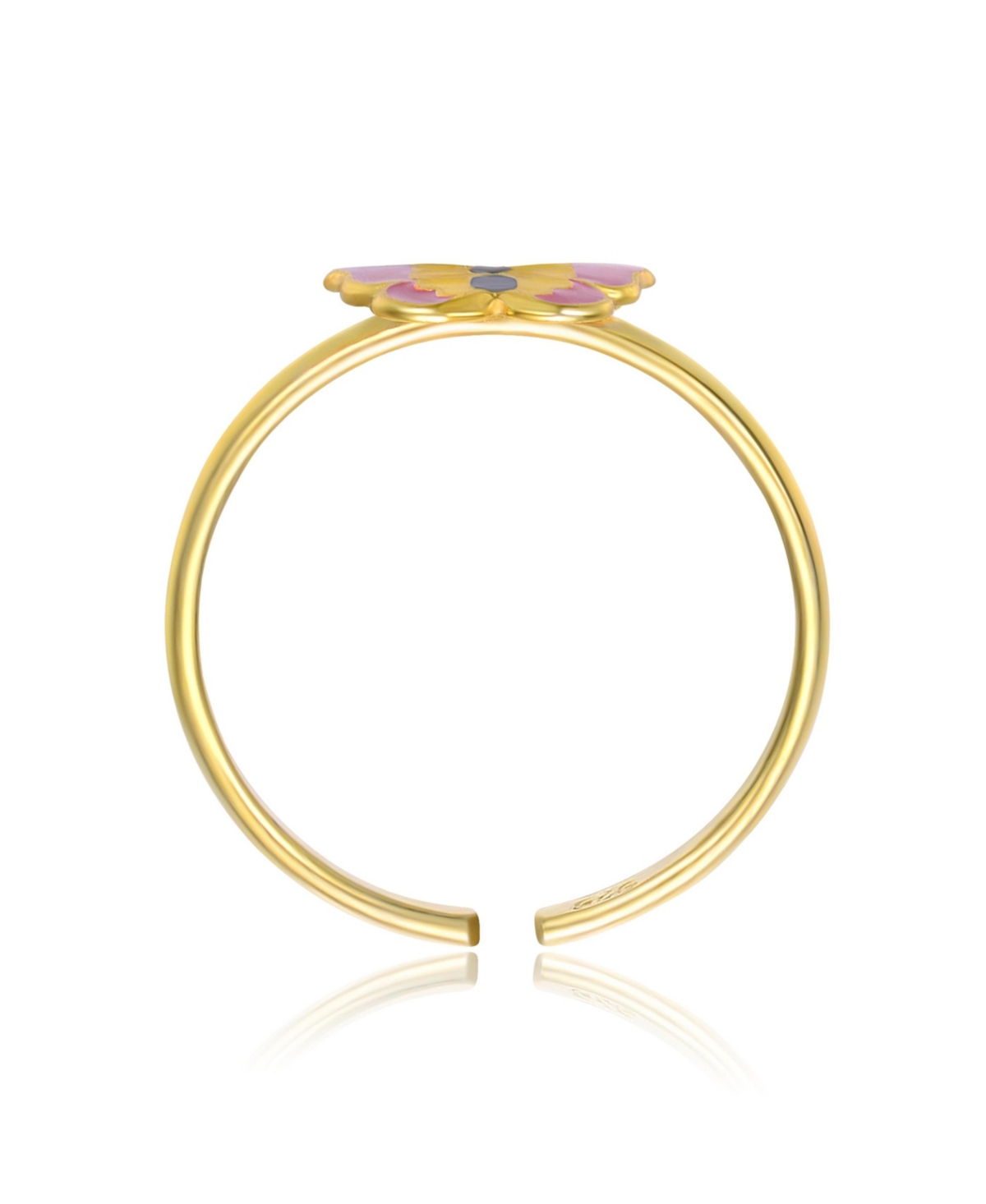 GiGiGirl 14k Gold Plated Colorful Enamel Butterfly Adjustable Ring