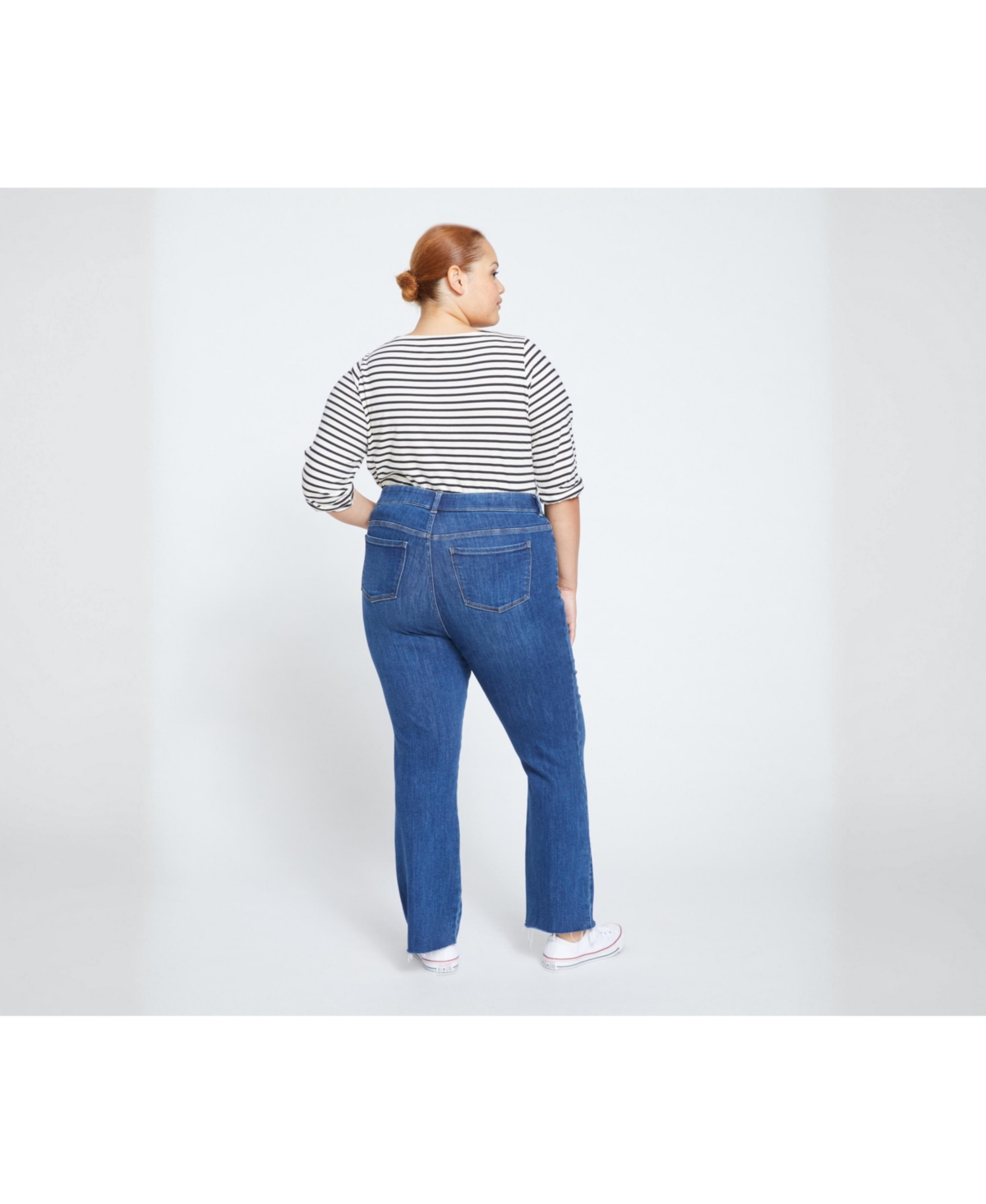 Universal Standard Womens Plus Sinead High Rise Bootcut Jeans