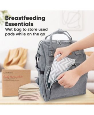 8pk Organic Nursing Pads, Washable Breast Pads + Wash Bag, Reusable Nipple Pads