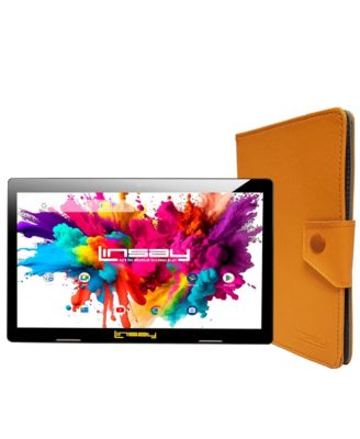 10.1" Tablet Octa Core 128GB Bundle with Orange Case Newest Android 15