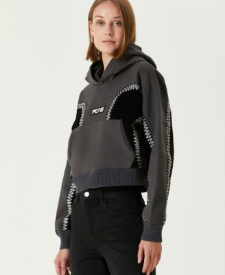 Women's Cotton Panelled Hoodie