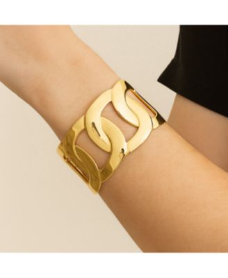 Curb Link Open Bangle Bracelet
