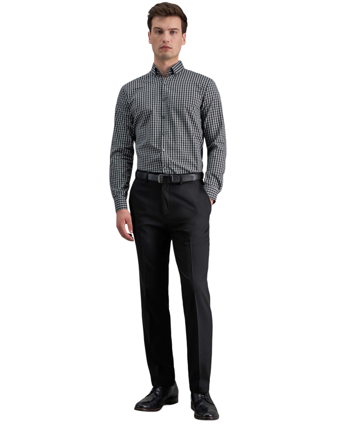 Kenneth Cole Reaction Men's Modern-Fit Micro-Check Dress Pants