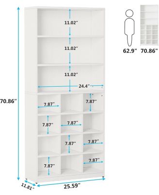 Shoe Cabinet, 24 Pair Freestanding Shoe Rack Storage Organizer with Side Hooks