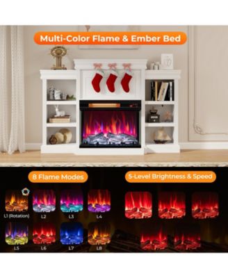 23 Inch 3-Sided Electric Fireplace 1500W Recessed Fireplace Insert