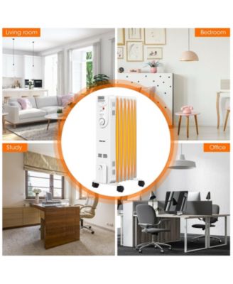 1500W Electric Space Heater with 3 Heat Settings and Safe Protection