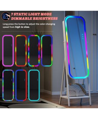 Hanging Round Mirror Jewelry Cabinet with Wall Mount Option