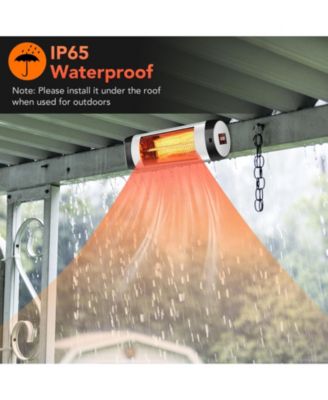 1500W Wall-Mounted Electric Heater Patio Infrared Heater with Remote Control