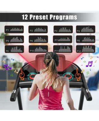 2.25HP Electric Running Machine Treadmill with Speaker and APP Control-Red