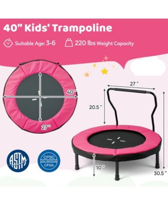 40 Inch Trampoline for Kids Indoor Outdoor Fitness Trampoline