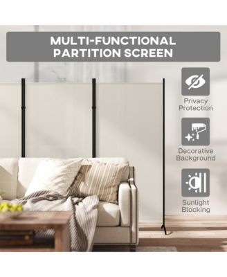 6' 3 Panel Room Divider, Indoor Privacy Screen for Home, Light