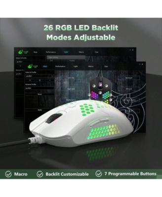 2-Pc Mechanical Gaming Combo – 82-Key Backlit Keyboard with Purple Switches, 65G Honeycomb Mouse with 12000 DPI